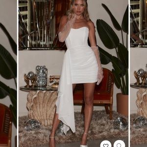 JEANETTE WHITE CHIFFON MINI DRESS